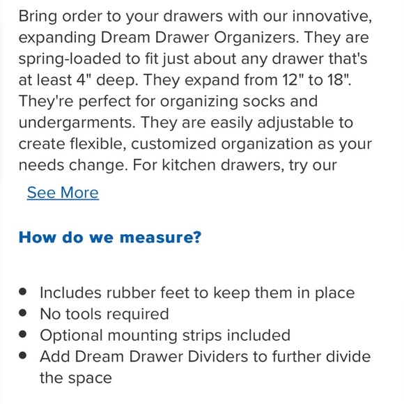 Container Store spring loaded drawer dividers - Picture 4 of 12